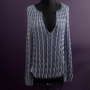 Missoni Navy and White Wavy Stripe Tunic